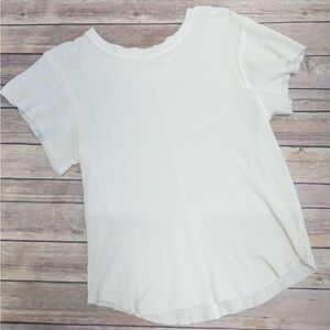 Free people We the free What’s Up Baby Waffle Knit Tee Ivory size Large